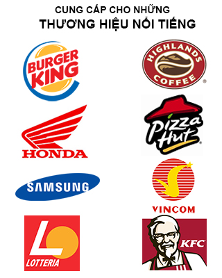 Cung cấp cho những thương hiệu nổi tiếng