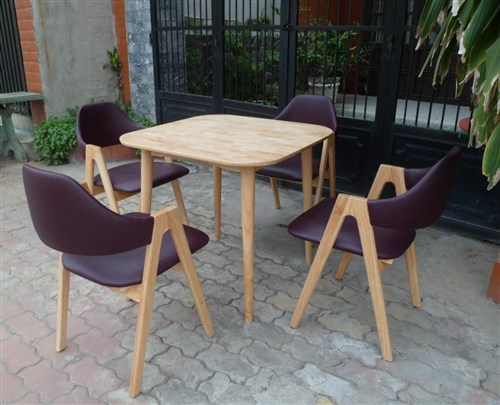 Bộ bàn ghế cafe chữ A da 