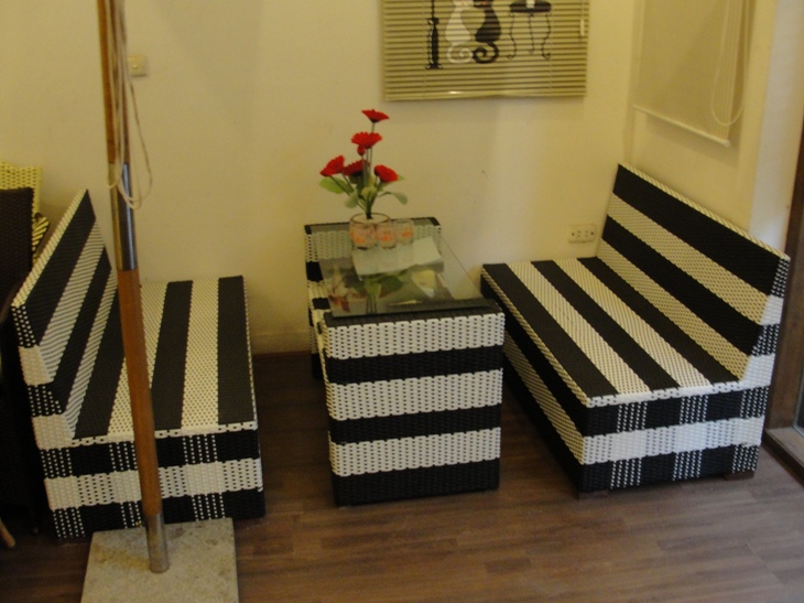 Bộ cafe sofa mây
