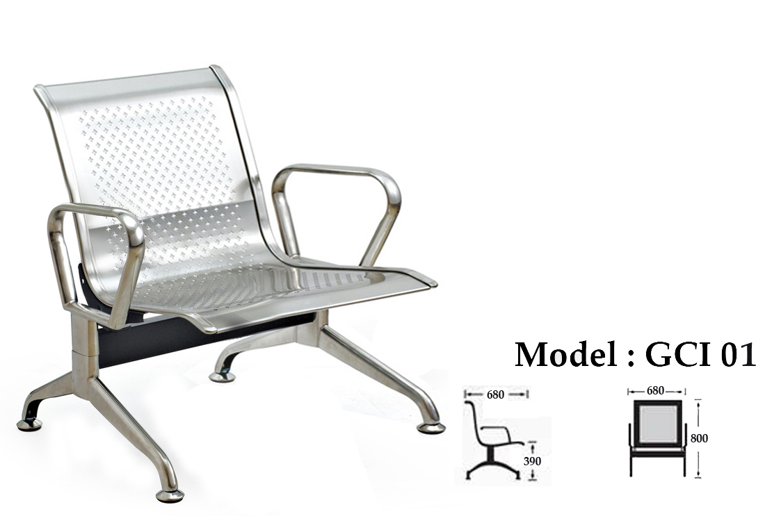 Ghế phòng chờ inox 01
