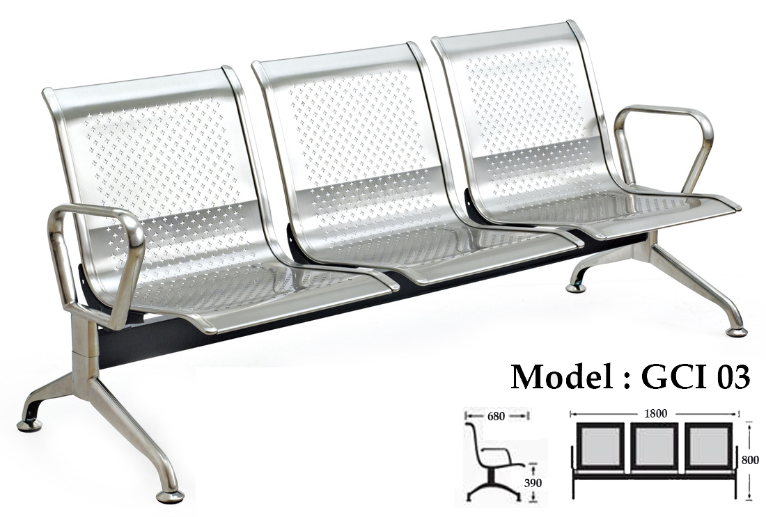 Ghế phòng chờ inox 03