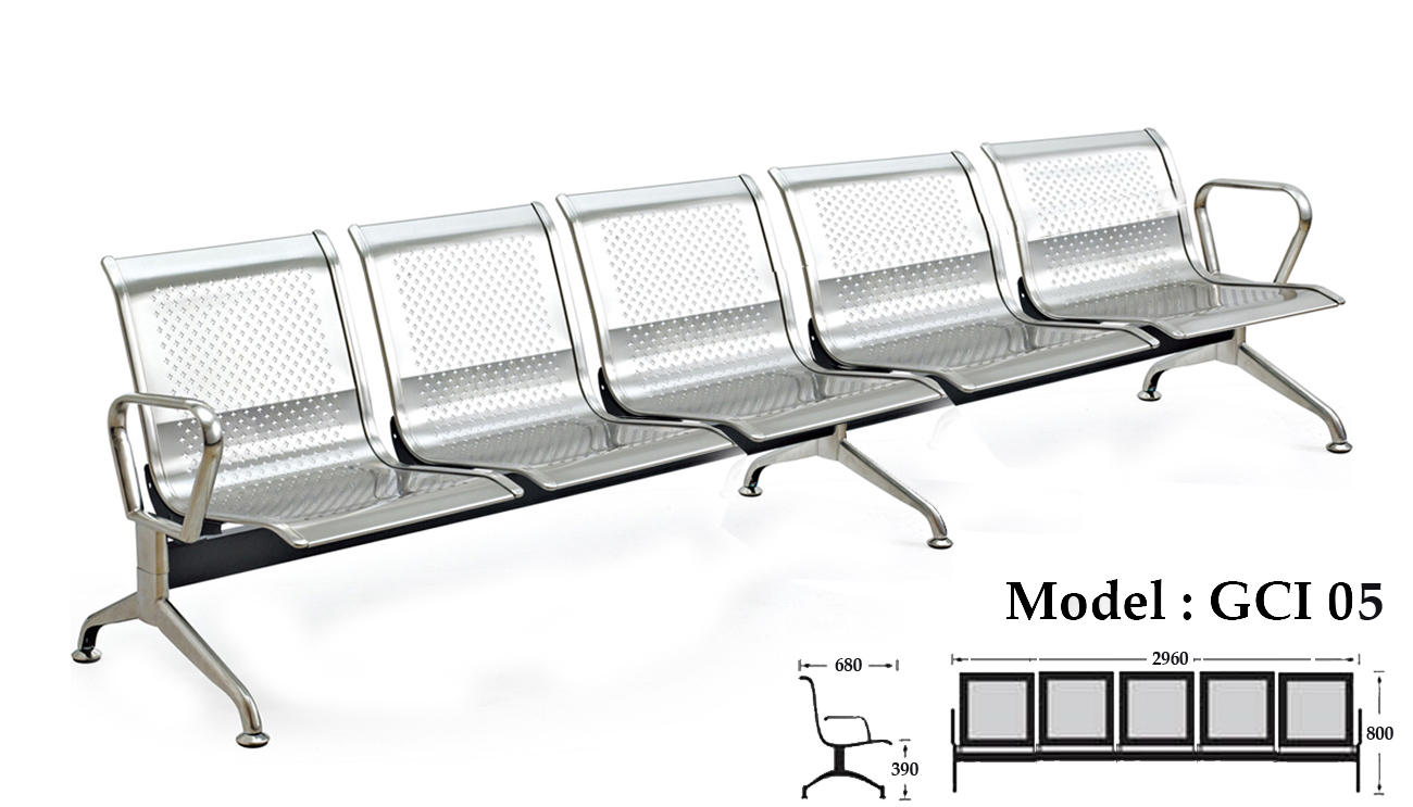 Ghế phòng chờ inox 05